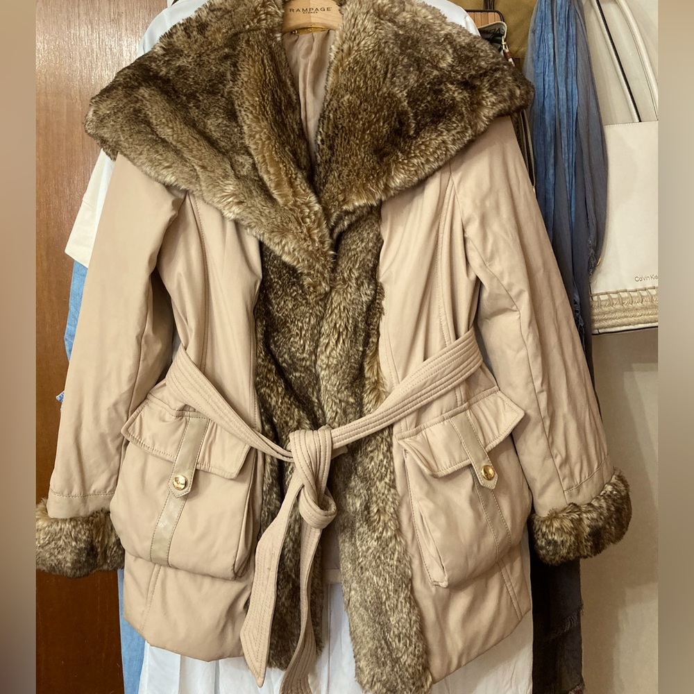 The Tan Jacket is a Medium wore about a dozen times in excellent condition